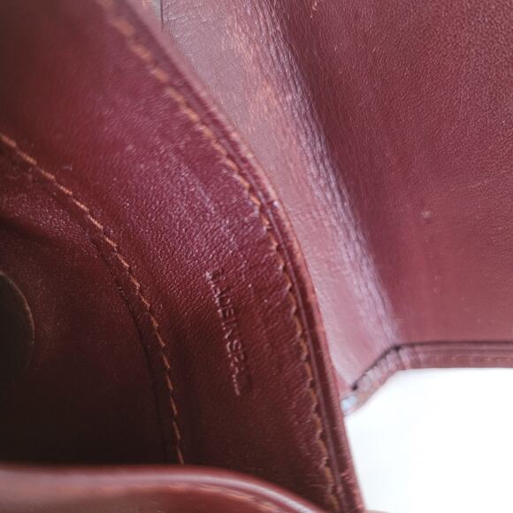 Cartier Vintage Mini Coin Case Pouch Wallet Bordeaux Leather Small Red Burgundy - Picture 4 of 11